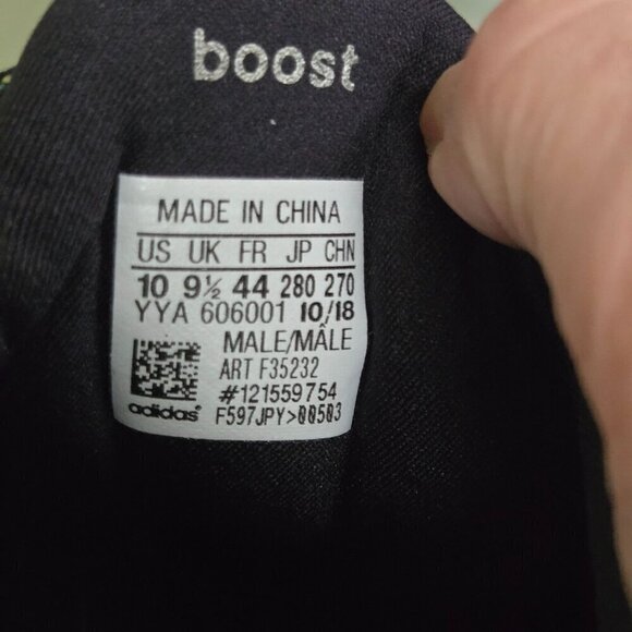 Adidas Ultra Boost 4.0 Black Multi Athletic Running Shoe F35232 Size 10 main image 5
